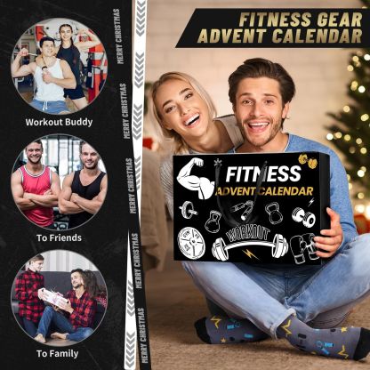 Fitness Gear Advent Calendar 2025,24 Days of Workout Essentials with Jump Rope,Resistance Bands,Gloves,Headbands & More - Christmas Countdown Gifts