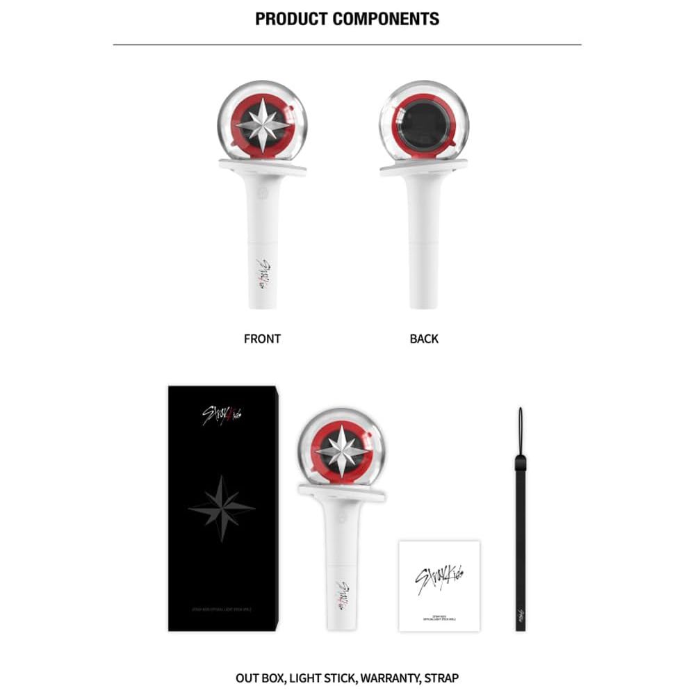 Stray Kids Official Light Stick Ver 2 Kpop Concert Lightstick, LED Fan Merchandise for Concert Events Collectors
