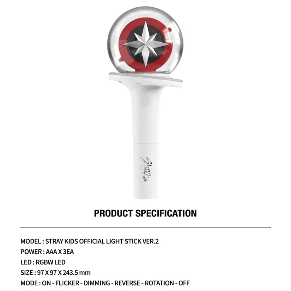 Stray Kids Official Light Stick Ver 2 Kpop Concert Lightstick, LED Fan Merchandise for Concert Events Collectors