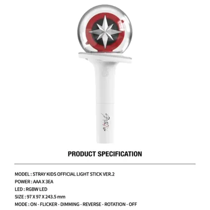 Stray Kids Official Light Stick Ver 2 Kpop Concert Lightstick, LED Fan Merchandise for Concert Events Collectors