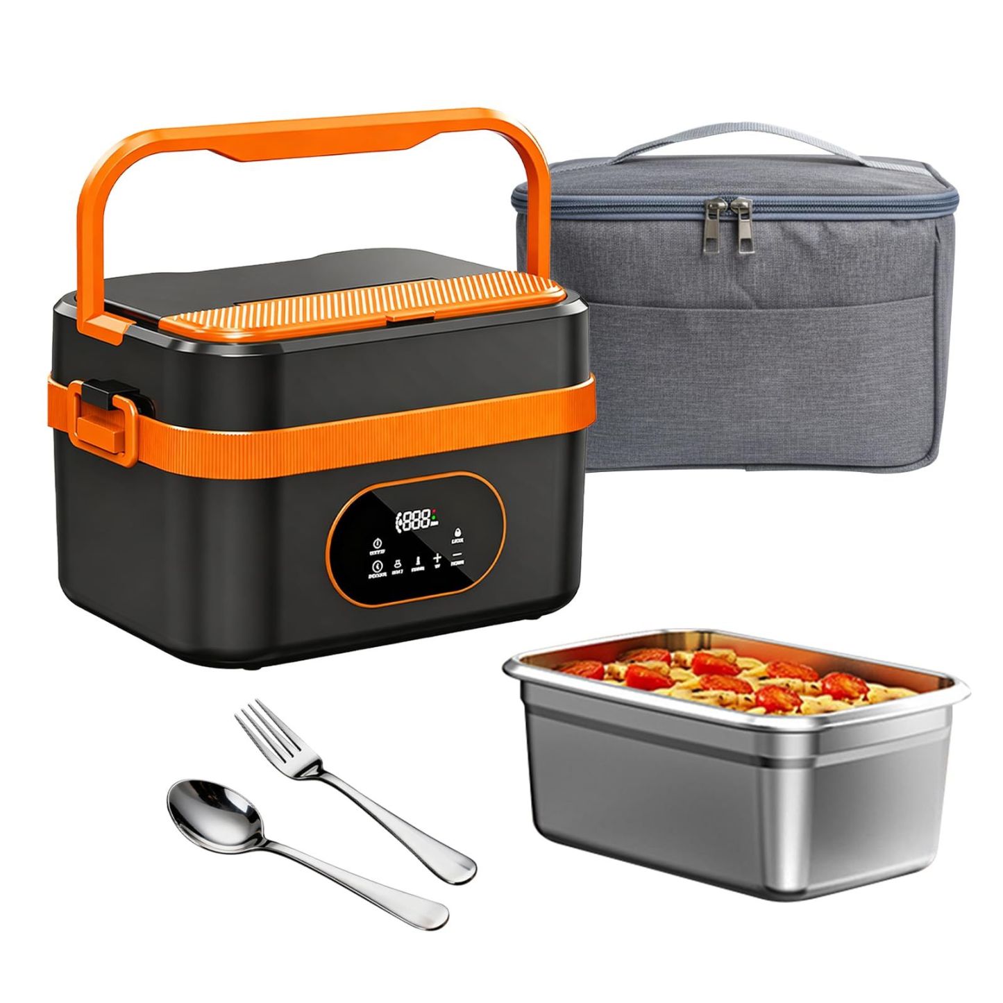 Heated Lunch Box Cordless Rechargeable Food Warmer Smart Reservation Keep Warm Portable Meal Prep Container