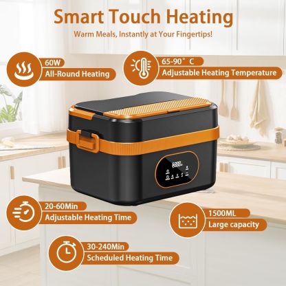 Heated Lunch Box Cordless Rechargeable Food Warmer Smart Reservation Keep Warm Portable Meal Prep Container