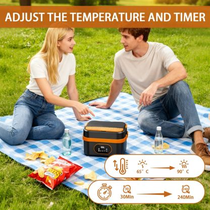 Heated Lunch Box Cordless Rechargeable Food Warmer Smart Reservation Keep Warm Portable Meal Prep Container
