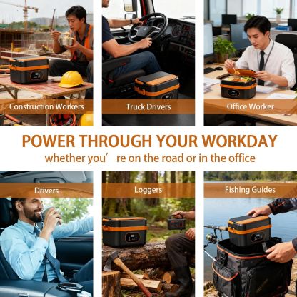 Heated Lunch Box Cordless Rechargeable Food Warmer Smart Reservation Keep Warm Portable Meal Prep Container