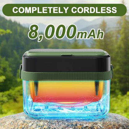 Cordless Electric Lunch Box,60W Fast Heating Portable Food Warmer with Scheduled Heating,Removable Divider,Large Capacity Heated Lunch Box