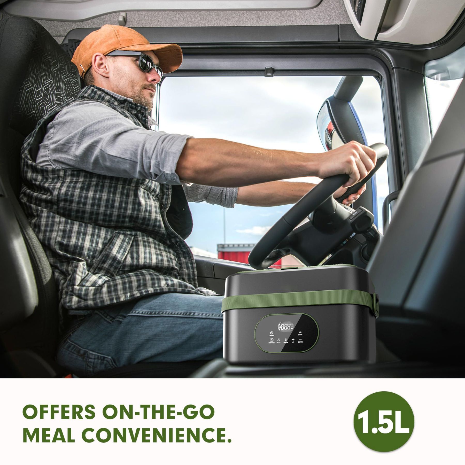 Cordless Electric Lunch Box,60W Fast Heating Portable Food Warmer with Scheduled Heating,Removable Divider,Large Capacity Heated Lunch Box