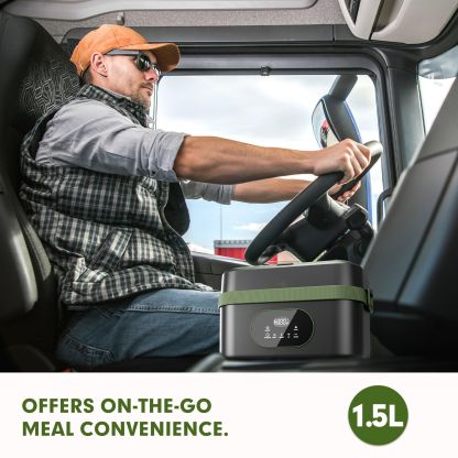 Cordless Electric Lunch Box,60W Fast Heating Portable Food Warmer with Scheduled Heating,Removable Divider,Large Capacity Heated Lunch Box