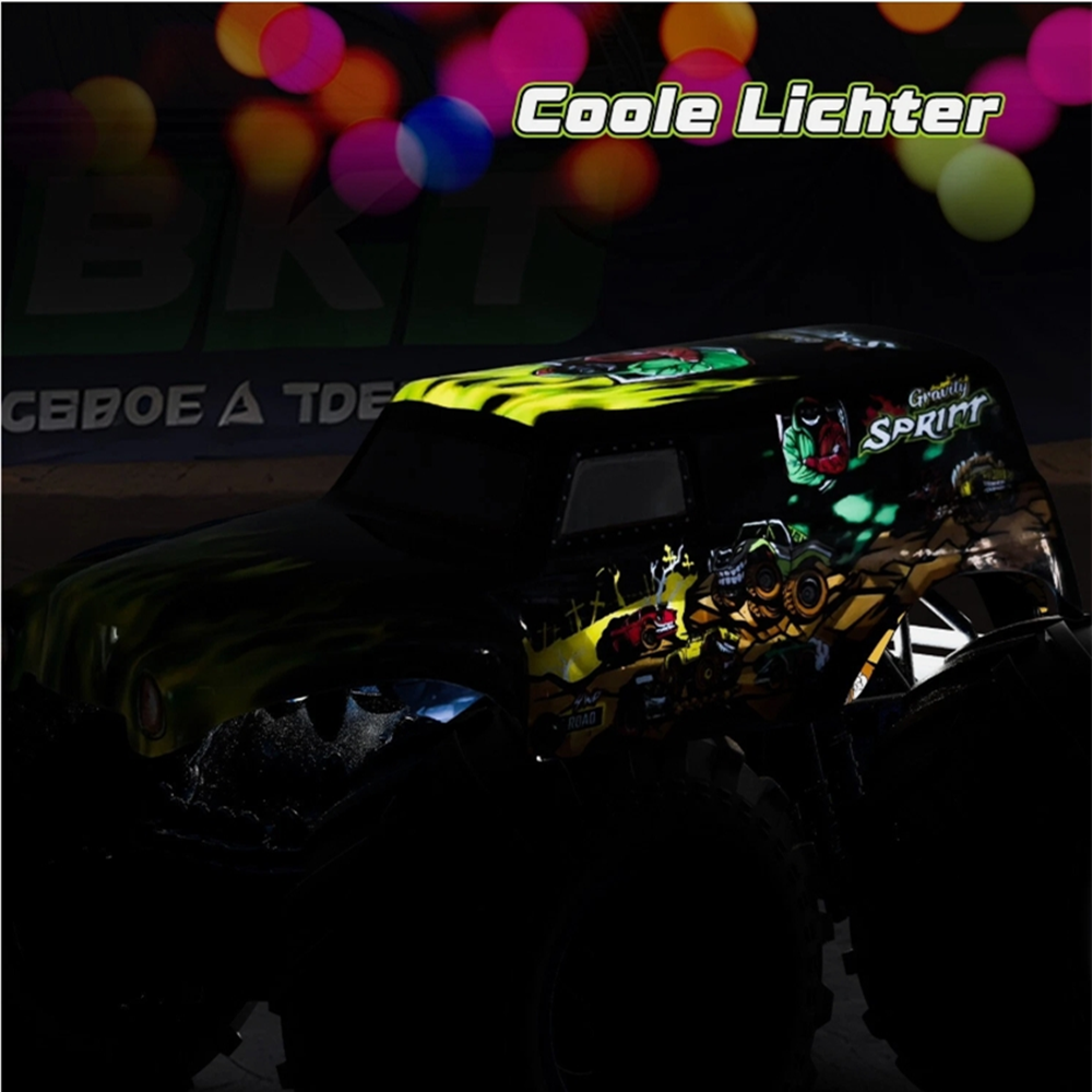 2.4GHz RC Monster Truck Remote Control Car, 360 Degree Rotation Off Road Vehicle with Lights for Kids Boys Gift
