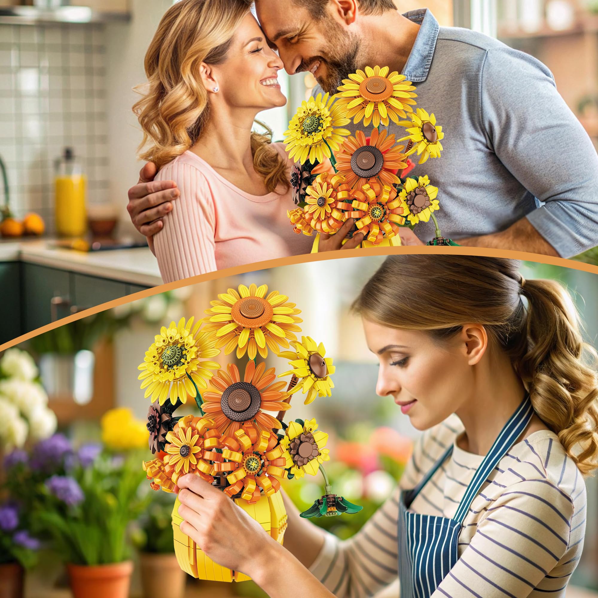 thumbnail image 2 of Sunflowers Bouquet Building Set, Van Gogh Art Botanical 2 of 13