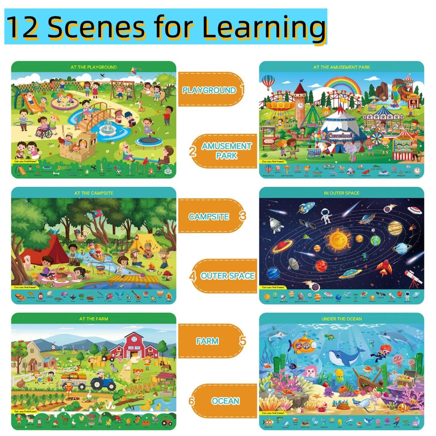 Preschool Learning Activities Search and Find Books,Travel Game for Road Trip Car Airplane,Busy Book Activity Books Birthday Gifts for Kids Ages 3+