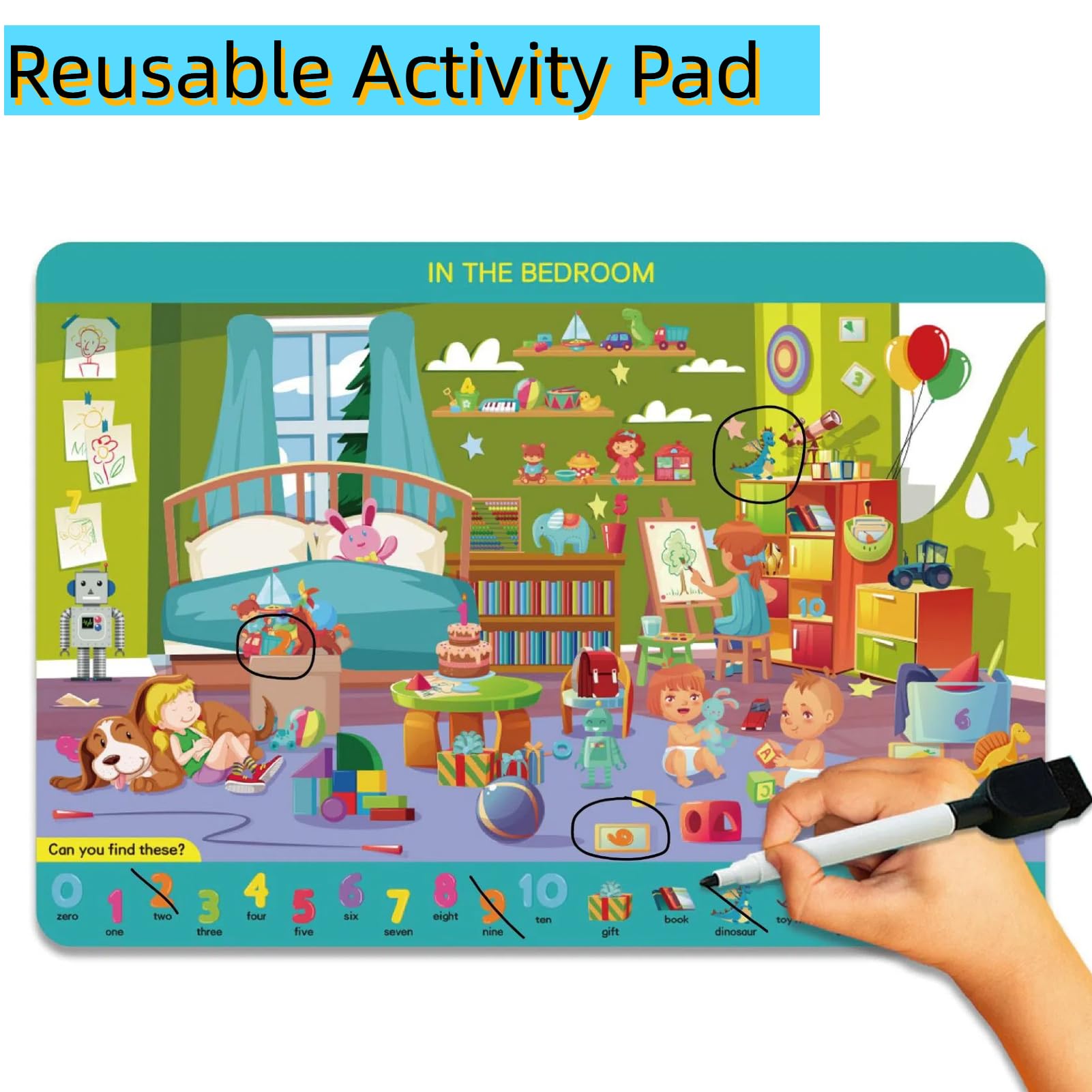 Preschool Learning Activities Search and Find Books,Travel Game for Road Trip Car Airplane,Busy Book Activity Books Birthday Gifts for Kids Ages 3+