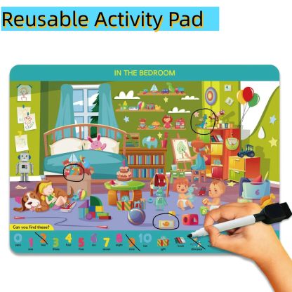 Preschool Learning Activities Search and Find Books,Travel Game for Road Trip Car Airplane,Busy Book Activity Books Birthday Gifts for Kids Ages 3+