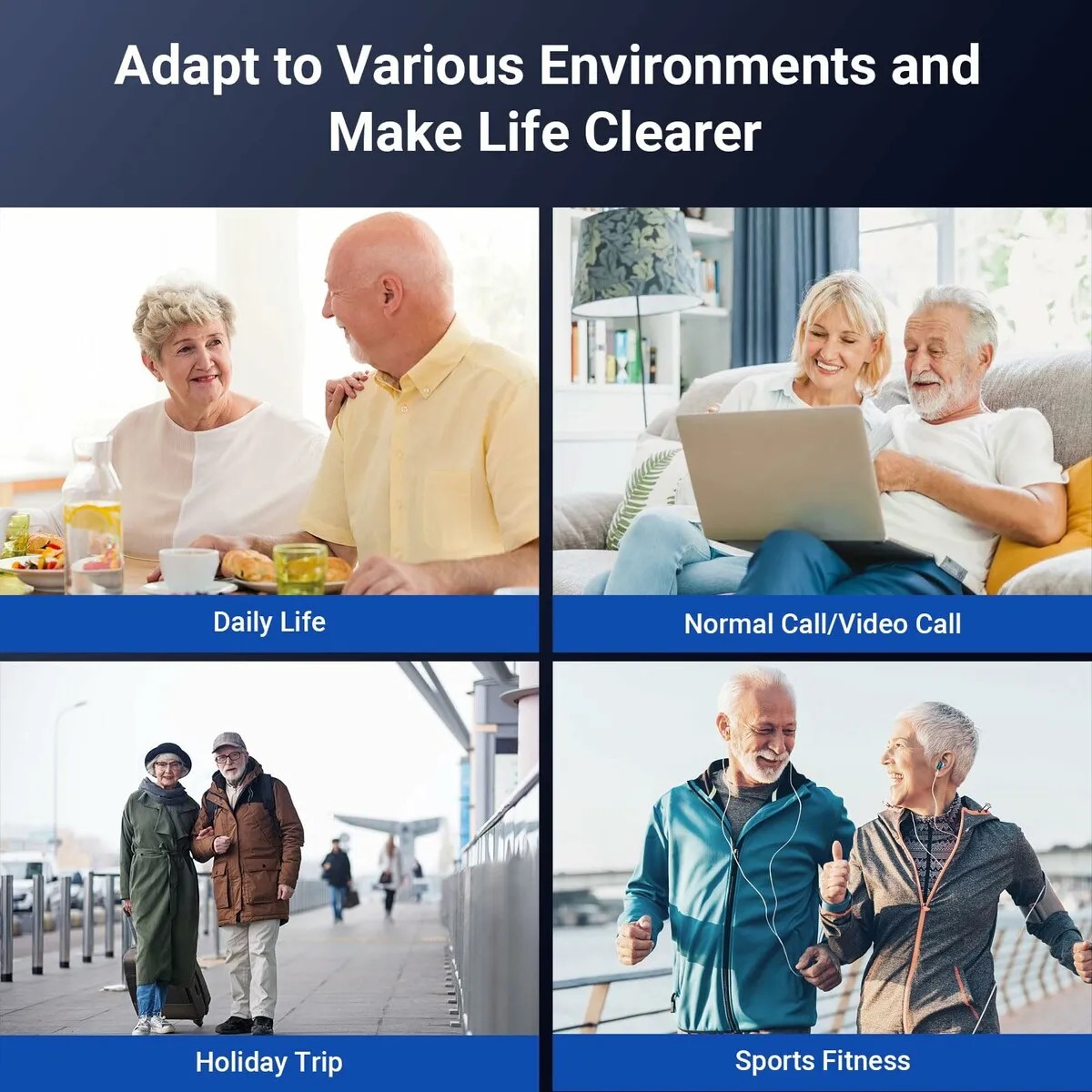 Hearing Aids for Seniors Hearing Loss, Rechargeable with Display of Remaining Charge, Devices with Noise Reduction