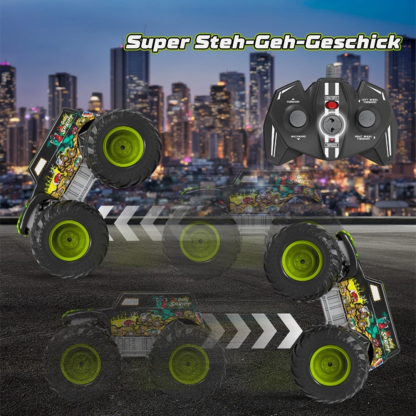 2.4GHz RC Monster Truck Remote Control Car, 360 Degree Rotation Off Road Vehicle with Lights for Kids Boys Gift