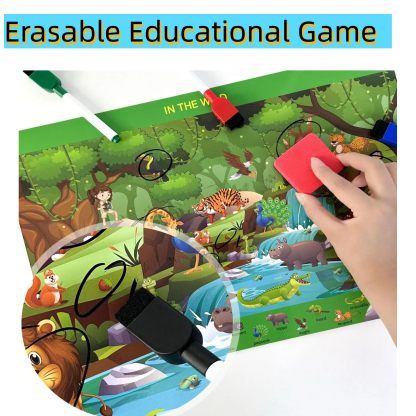 Preschool Learning Activities Search and Find Books,Travel Game for Road Trip Car Airplane,Busy Book Activity Books Birthday Gifts for Kids Ages 3+