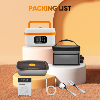 Cordless Electric Lunch Box,Rechargeable Self-Heating Food Warmer with 16000mAh Battery,1L Heated Lunch Box with Smart Reservation & Keep Warm White