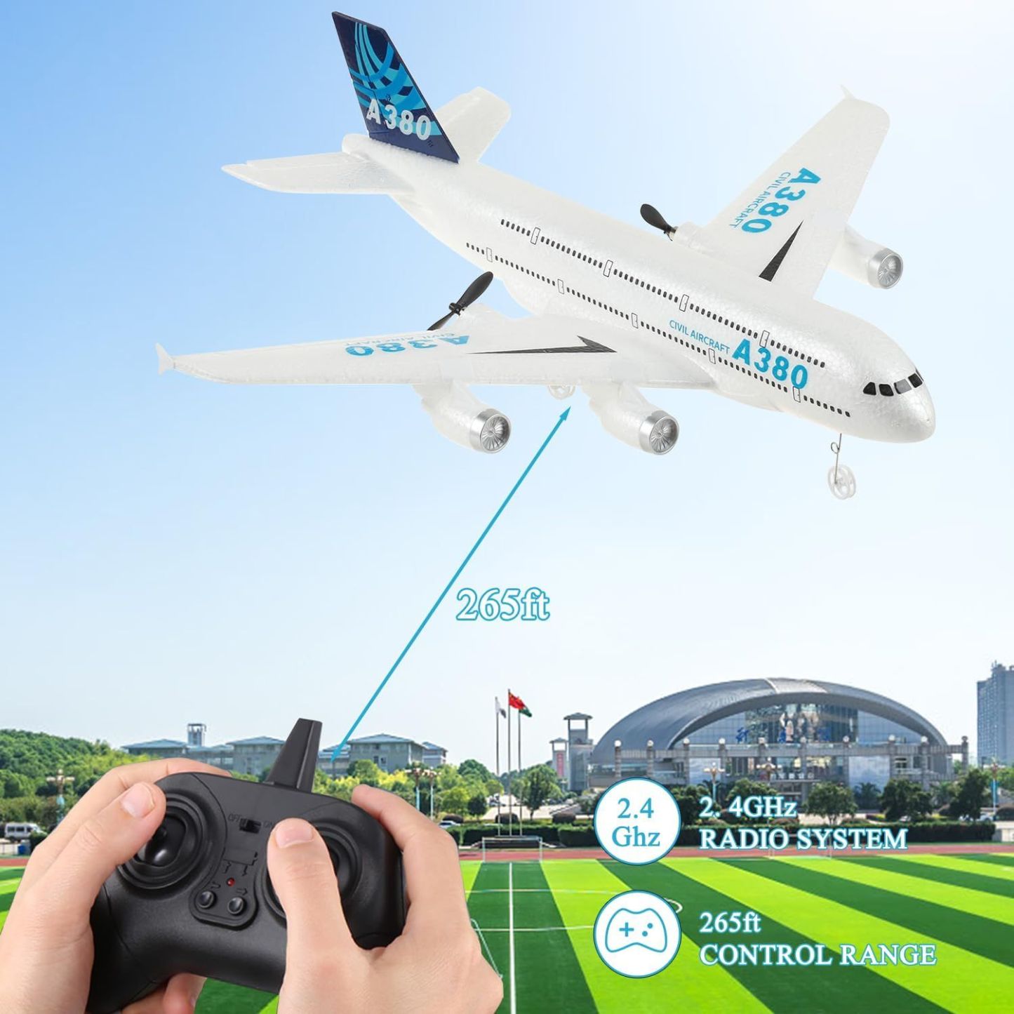 Remote Control Airplane RC 2.4Ghz 3 Channel 6-Axis Gyro EPP Foam Easy Fly Fighter Plane Beginner Kids Birthday Gift Durable