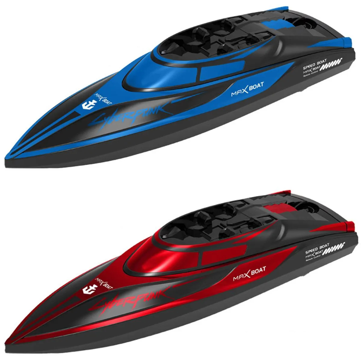 RC Boat for Kids 2Pcs Remote Control Boats Night Glowing Toys Waterproof Rechargable Battery for Pools Lakes Outdoor Play Gifts