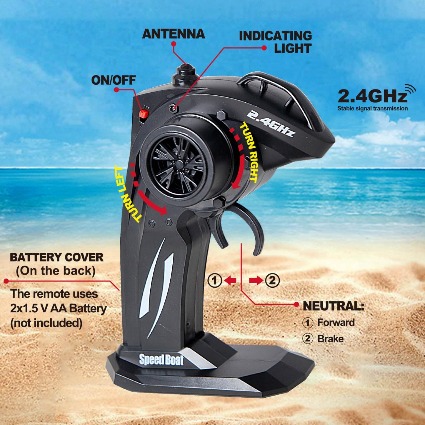 RC Boat for Kids 2Pcs Remote Control Boats Night Glowing Toys Waterproof Rechargable Battery for Pools Lakes Outdoor Play Gifts