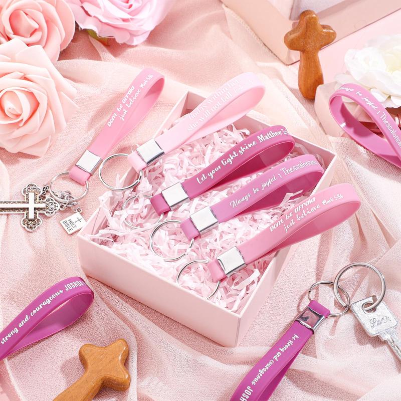 24/36/100Pcs Bible Verse Keychain Christian Trendy Keychain Wristlet for Men and Women Religious Party Gift Inspirational Christian Gifts for Students Teacher Back to School Gift Religious Baptism Gift