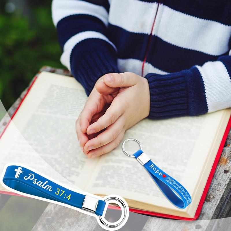 24/36/100Pcs Bible Verse Keychain Christian Trendy Keychain Wristlet for Men and Women Religious Party Gift Inspirational Christian Gifts for Students Teacher Back to School Gift Religious Baptism Gift