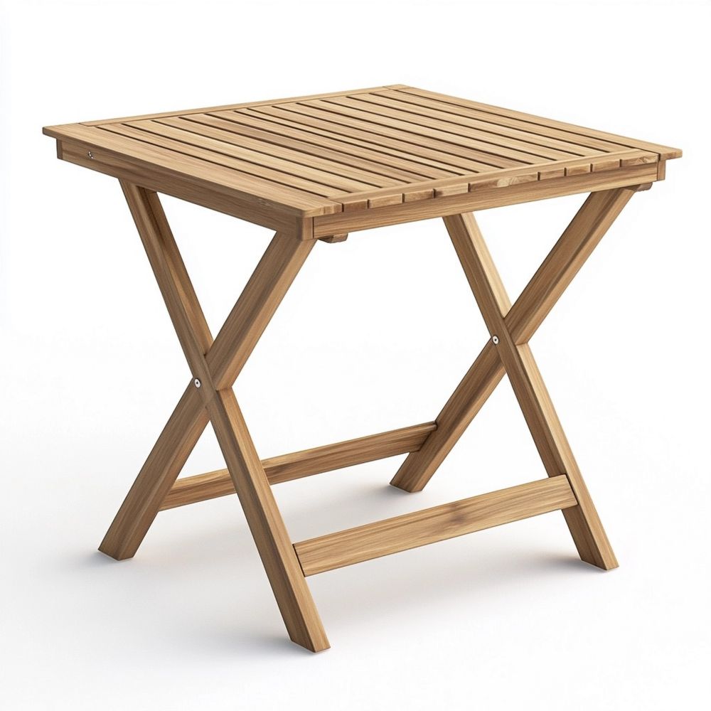 Mesa Plegable Cuadrada Madera de Acacia 70x70x75 cm