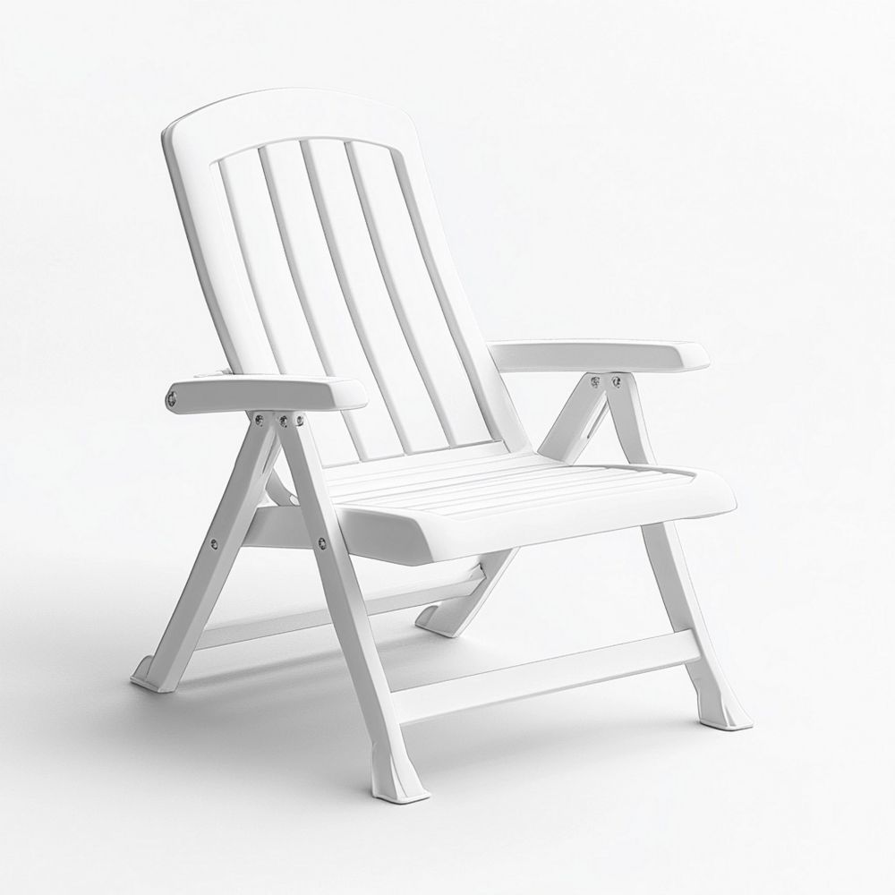 Silla Plegable de Polipropileno Blanca para Exterior