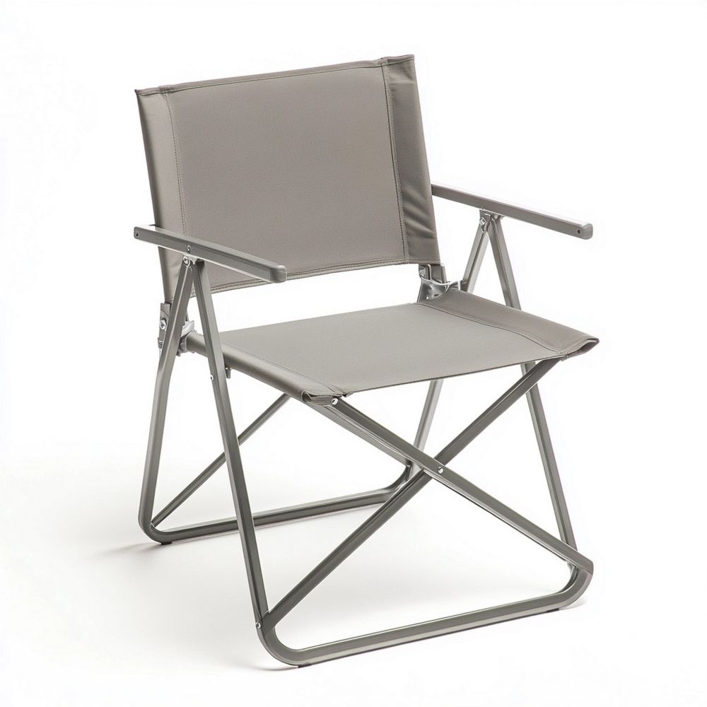 Silla plegable de aluminio y textilene gris