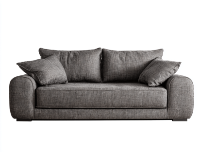 Canapé 2 places en tissu – gris foncé – coussins amovibles