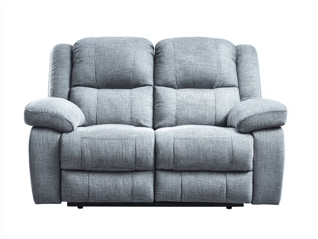 Canapé 2 places en tissu – gris clair – structure fixe rembourrée