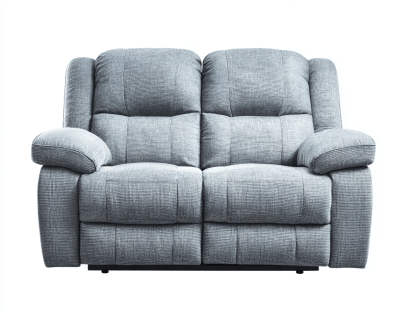 Canapé 2 places en tissu – gris clair – structure fixe rembourrée