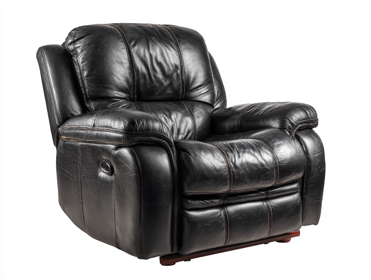 Fauteuil relax - cuir synthétique noir - avec mécanisme manuel intégré sur un côté