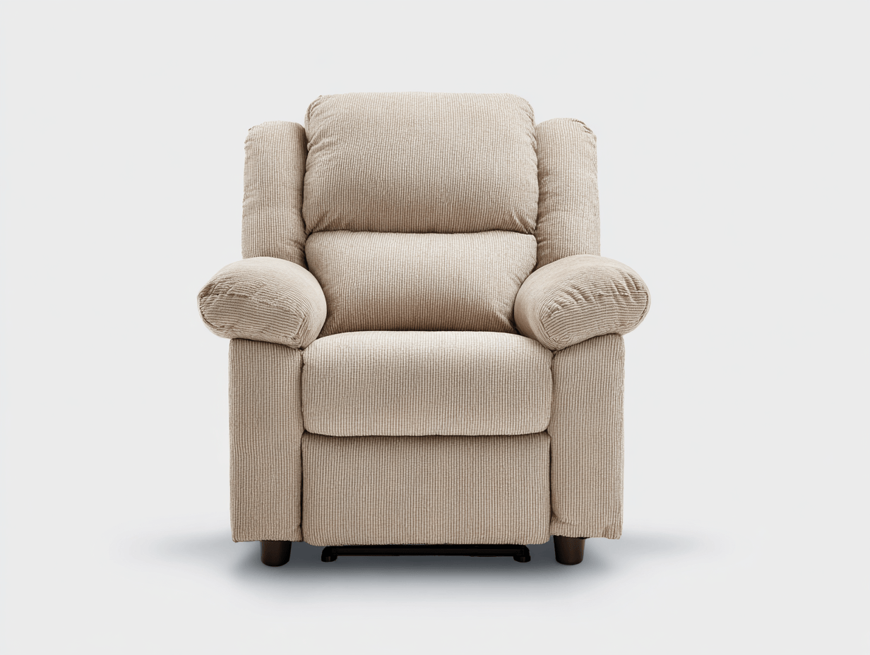 Fauteuil relax - tissu beige - assise rembourrée avec mécanisme d'inclinaison