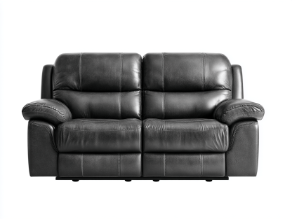 Canapé 2 places – similicuir – gris foncé – style relax sans inclinaison