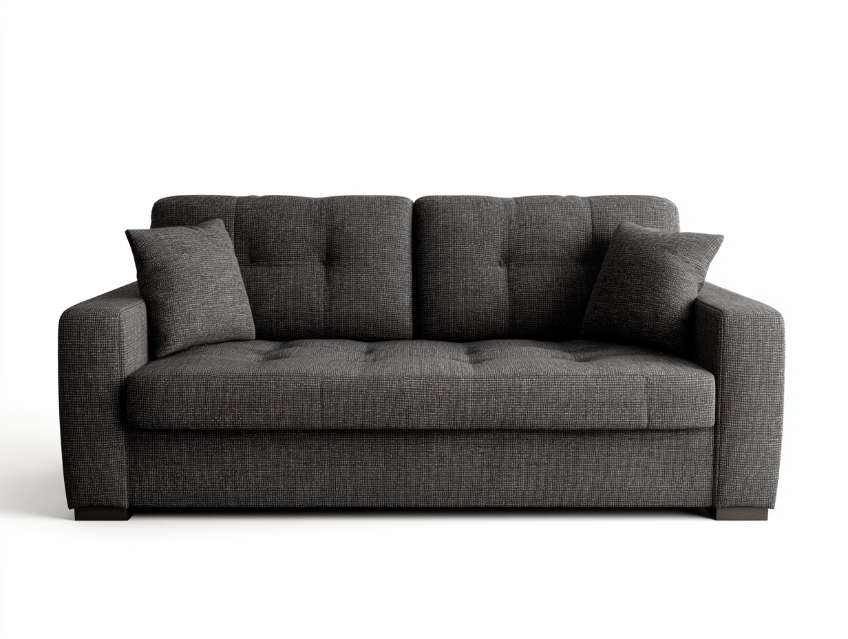 Canapé 2 places en tissu – gris foncé – style moderne