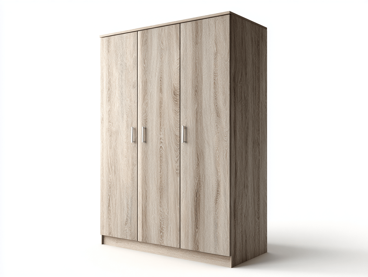Armoire en bois –  gris clair – 3 portes