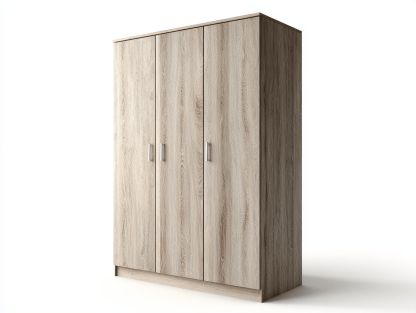 Armoire en bois –  gris clair – 3 portes