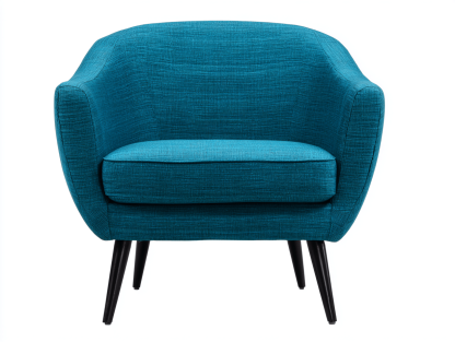 Fauteuil tapissé – tissu bleu – style contemporain
