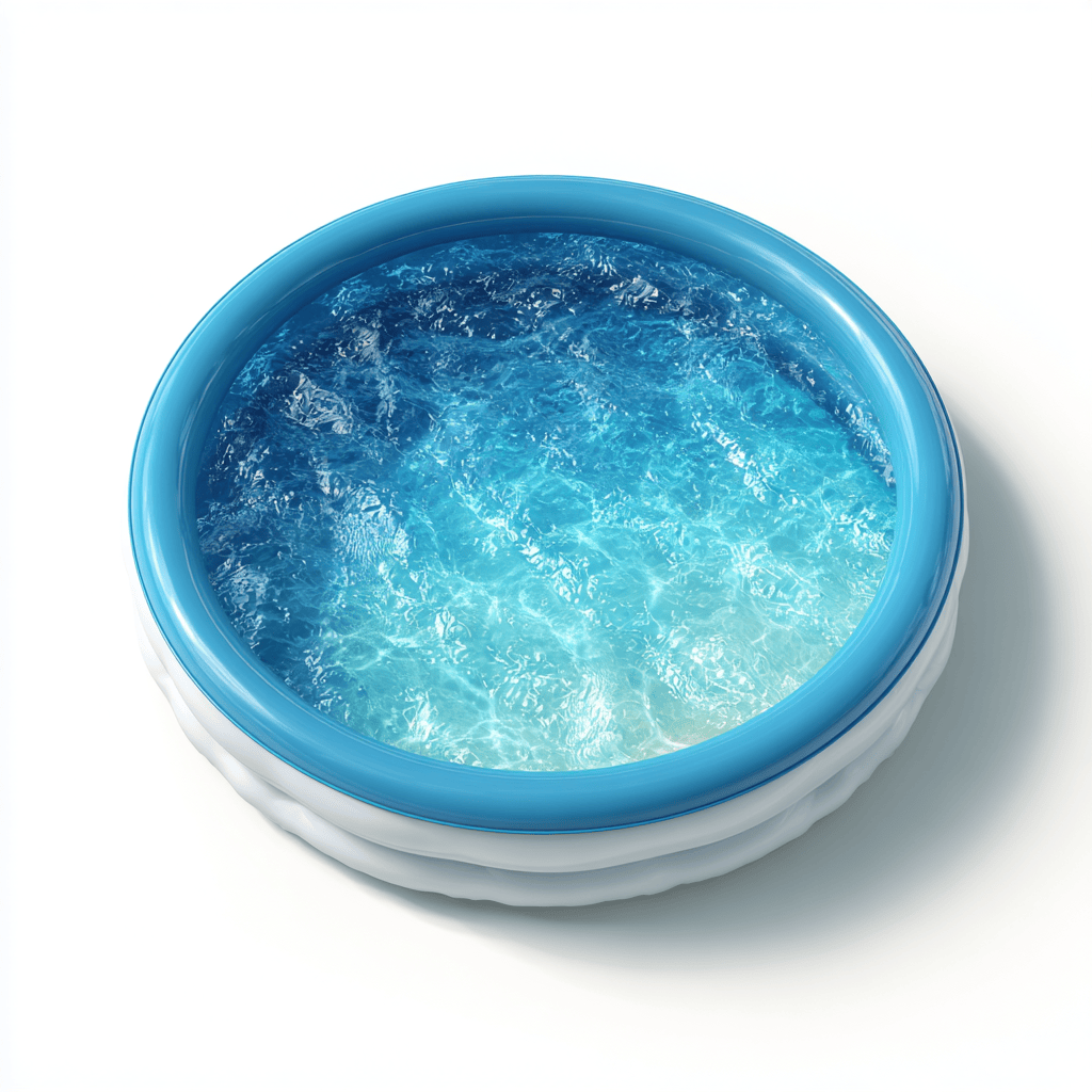 Piscine gonflable ronde – PVC – blanc/bleu – pour enfants