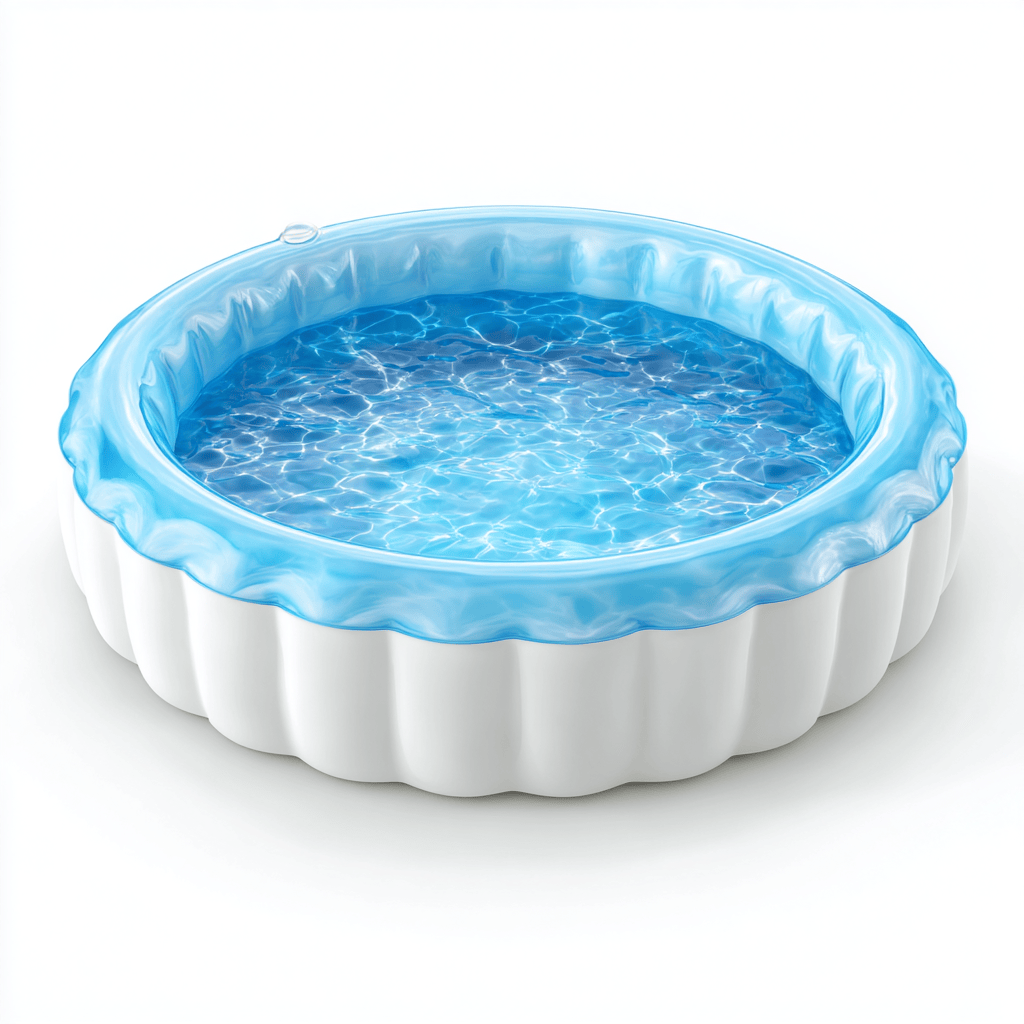 Piscine gonflable ronde – PVC – blanc/bleu clair – pour enfants ou jardin familial