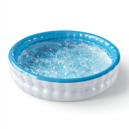Piscine gonflable ronde – PVC – blanc/bleu – pour jardin ou terrasse en été