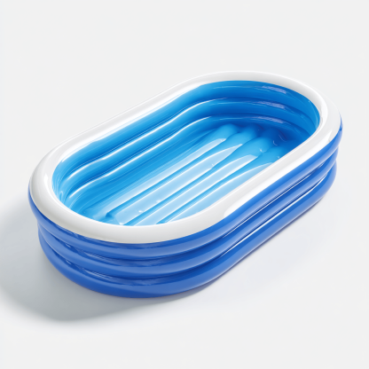 Piscine gonflable ovale – PVC – bleu/blanc – pour enfants