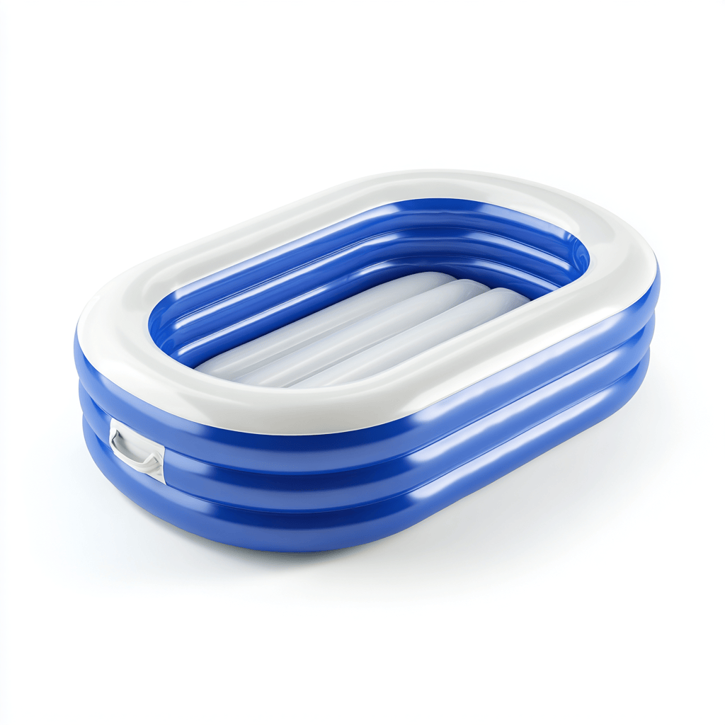 Piscine gonflable pour enfants – PVC – bleu/blanc – ovale – pour jardin