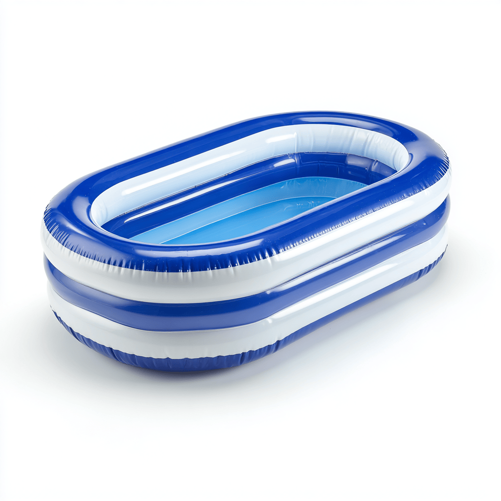 Piscine gonflable pour enfants – PVC – bleu/blanc – ovale et robuste