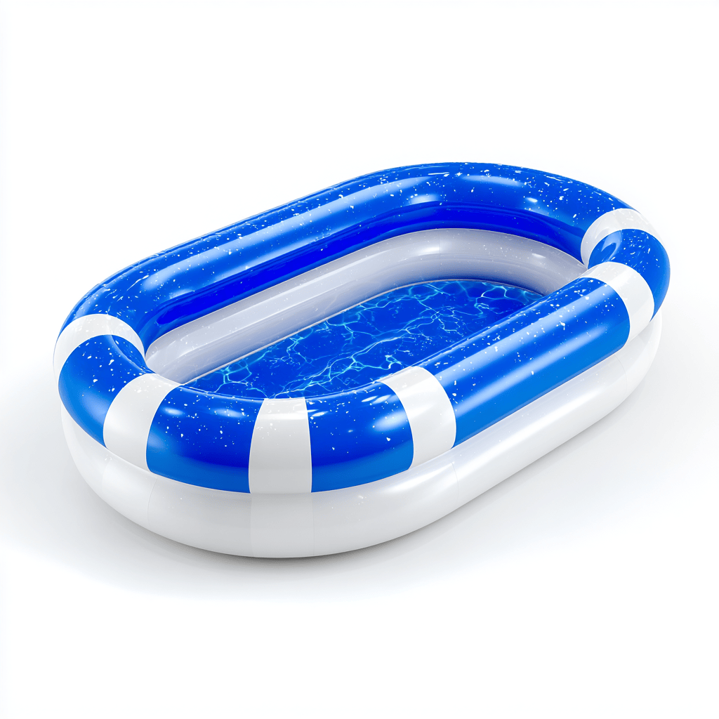 Piscine gonflable pour enfants – PVC – bleu/blanc – à rayures ludiques