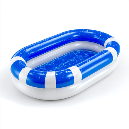 Piscine gonflable pour enfants – PVC – bleu/blanc – à rayures ludiques