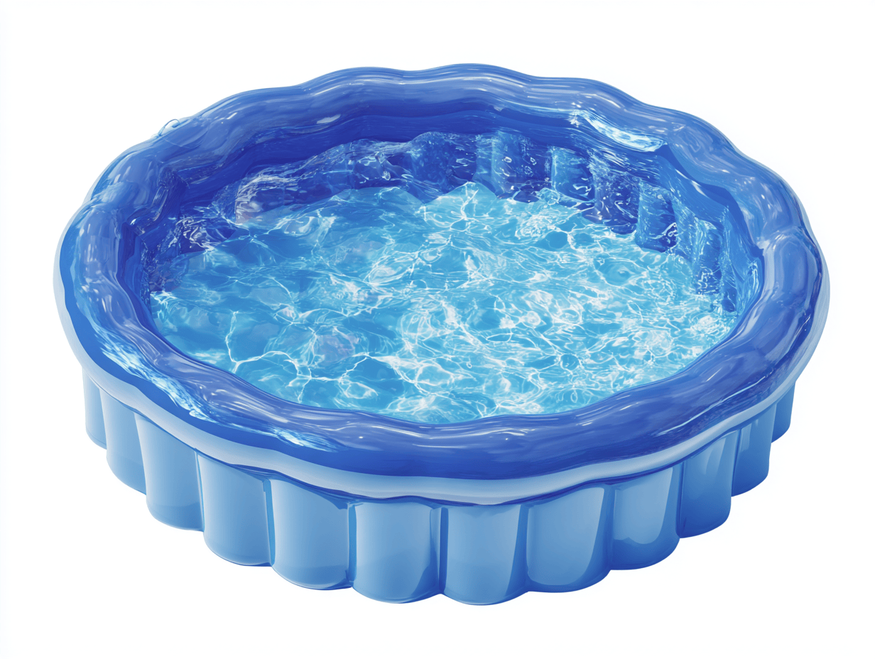 Piscine gonflable pour enfants – PVC – bleu/bleu clair – bord ondulé