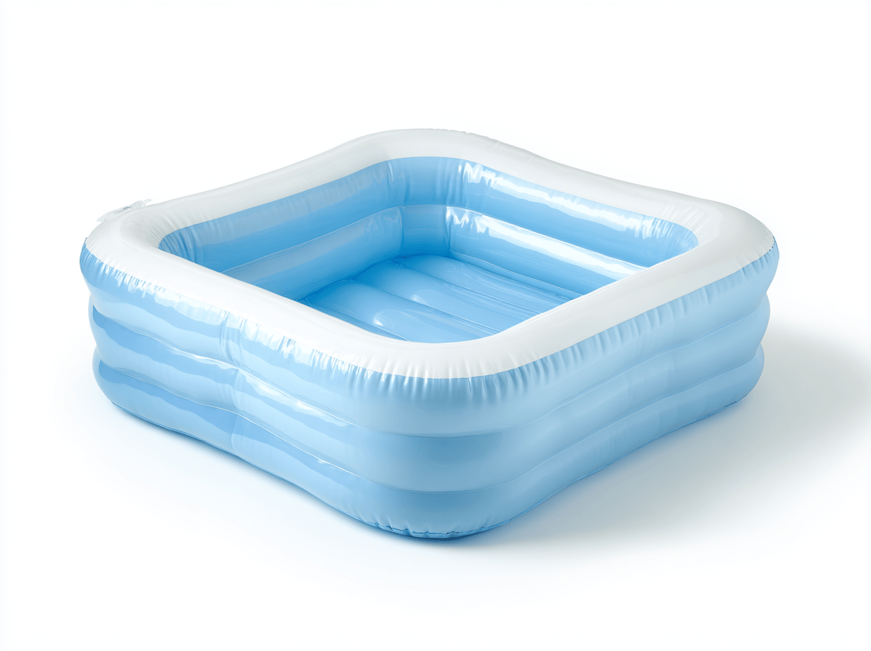 Piscine gonflable pour enfants – PVC – bleu clair/blanc – forme carrée