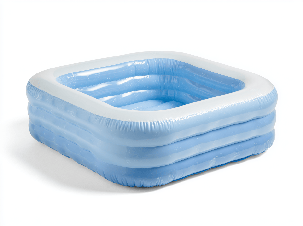 Piscine gonflable pour enfants – PVC – bleu clair/blanc – forme carrée