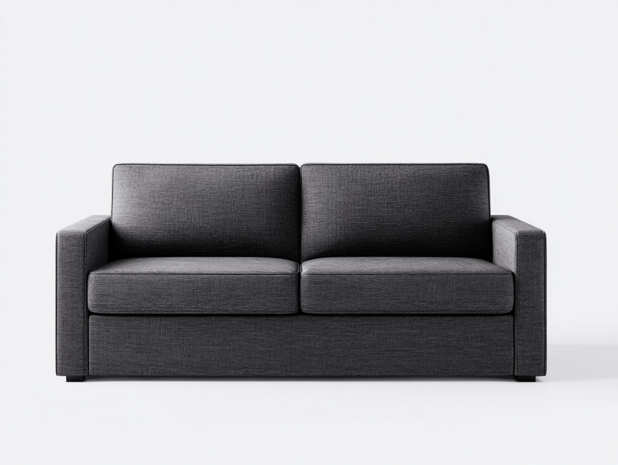 Canapé 2 places – tissu – gris foncé – design moderne compact